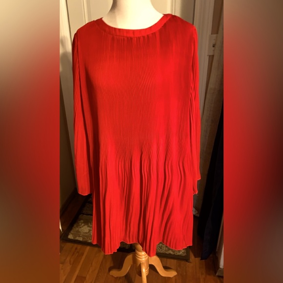 NINA LEONARD Red Dress with Bell Sleeves Size XL - Picture 1 of 3